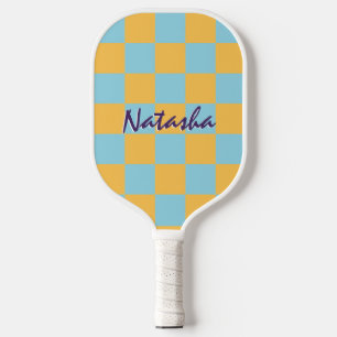 Raquette De Pickleball Carré Géométrique Rétro Motif à Carreaux Brillants