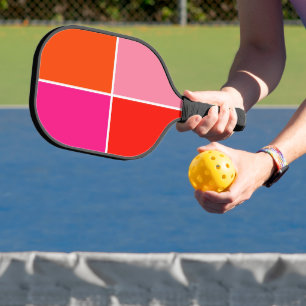 Raquette De Pickleball Carré rose et orange