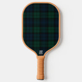 Raquette De Pickleball Carré Vert Foncé avec Monogramme (Verso)