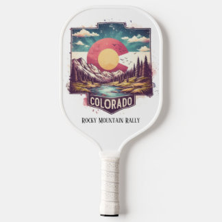 Raquette De Pickleball Carte de Voyage Retro de l'État du Colorado