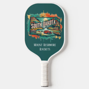 Raquette De Pickleball Carte de Voyage Retro de l'État du Dakota du Sud