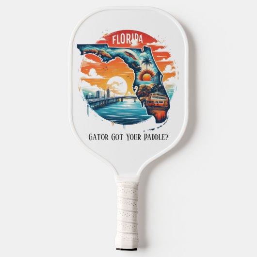 Raquette De Pickleball Carte de Voyage Retro Florida State (Verso)