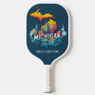 Raquette De Pickleball Carte de voyage Retro Michigan State
