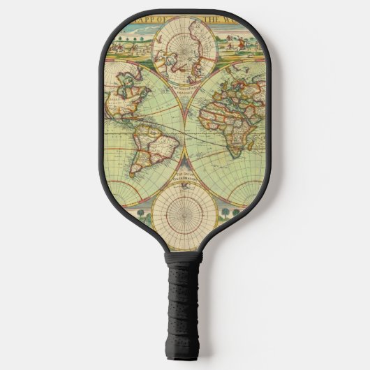 Raquette De Pickleball Carte du monde antique #4 (Verso)