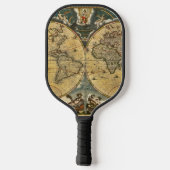 Raquette De Pickleball Carte du monde antique désorganisée #2 (Verso)