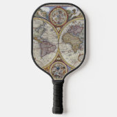 Raquette De Pickleball Carte du monde antique n°3 (Verso)