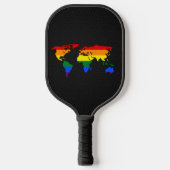 Raquette De Pickleball Carte du monde de la fierté LGBT (Recto)