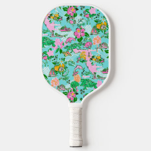 Raquette De Pickleball Carte Floride Preppy Palm Beach Motif Imprimer