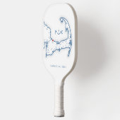 Raquette De Pickleball Carte Sandwich MA Marine Monogramme bleu (Gauche)