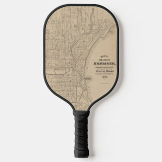 Raquette De Pickleball Carte vintage Milwaukee, Wisconsin
