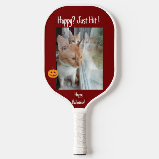 Raquette De Pickleball Cats , Text Halloween, Photo, Customize