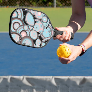Raquette De Pickleball Cercle Concentré noir bleu Mocha rose