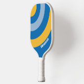Raquette De Pickleball Cercle côtier rayé avec nom (Gauche)