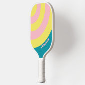 Raquette De Pickleball Cercle Rayé Baiser de Mer Doux avec Nom (Gauche)