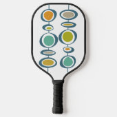Raquette De Pickleball Cercles Abstraits funky milieu du siècle moderne R (Verso)