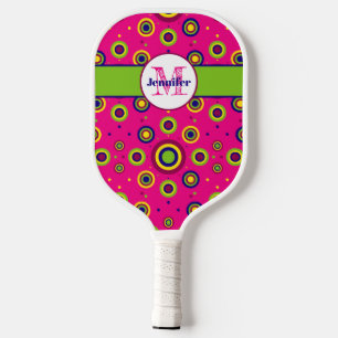 Raquette De Pickleball Cercles funky personnalisés Motif
