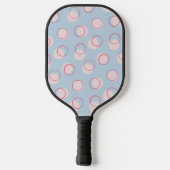 Raquette De Pickleball Cercles géométriques simples bleus et roses (Verso)