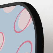 Raquette De Pickleball Cercles géométriques simples bleus et roses (Détail gauche)