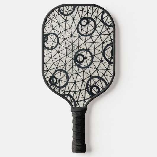Raquette De Pickleball Cercles noirs et blancs (Recto)