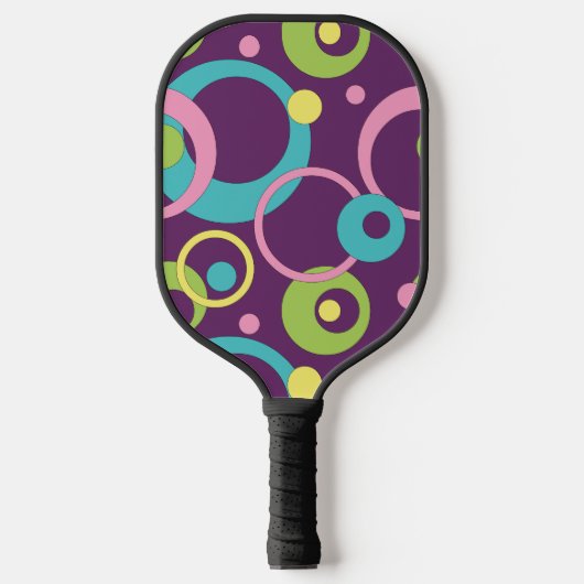 Raquette De Pickleball Cercles pourpres funky (Recto)