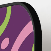 Raquette De Pickleball Cercles pourpres funky (Détail gauche)