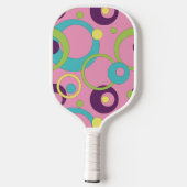 Raquette De Pickleball Cercles roses funky (Verso)