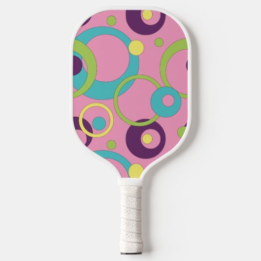 Raquette De Pickleball Cercles roses funky (Recto)