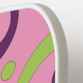 Raquette De Pickleball Cercles roses funky (Détail gauche)