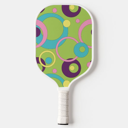 Raquette De Pickleball Cercles verts funky (Verso)