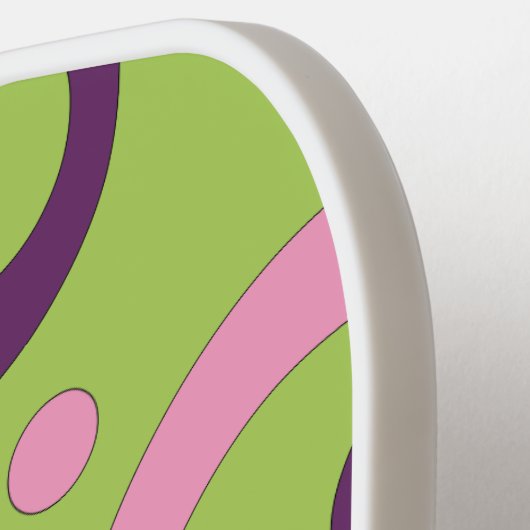 Raquette De Pickleball Cercles verts funky (Détail gauche)