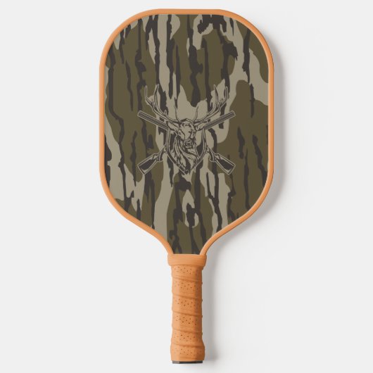 Raquette De Pickleball Cerf à queue blanche Camo de fond de vallée Fusil (Recto)