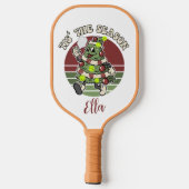 Raquette De Pickleball C'Est La Saison. Drôle Pickleball dire Noël (Verso)