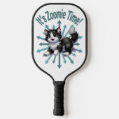 Raquette De Pickleball C'est Zoomie Time Cute Black & White Cat (Verso)
