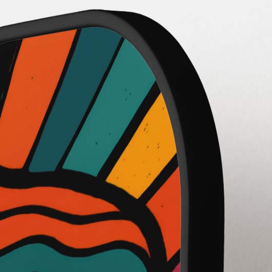 Raquette De Pickleball Champignons rétro avec Monogramme (Détail gauche)