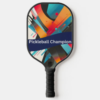 Raquette de pickleball champion vibrante abstraite