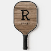 Raquette De Pickleball Changement Initiale, Ajouter Nom, Plancher en Bois (Verso)