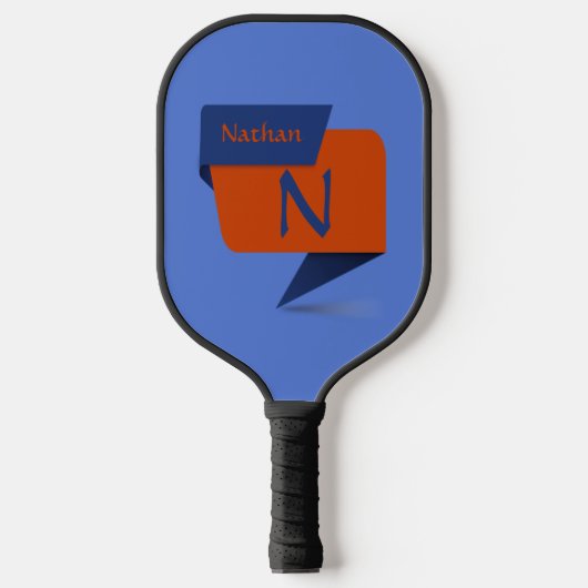 Raquette De Pickleball Changer initial, Ajouter le nom Bleu orange Brown (Recto)