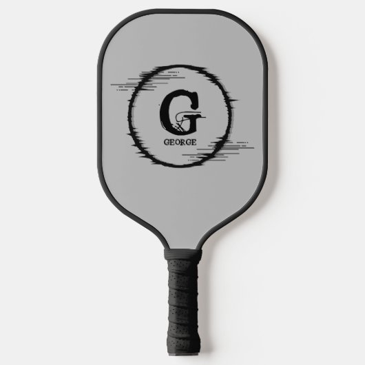 Raquette De Pickleball Changer Initial, Ajouter Le Nom Distorti Cercle Sc (Recto)