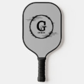 Raquette De Pickleball Changer Initial, Ajouter Le Nom Distorti Cercle Sc (Verso)