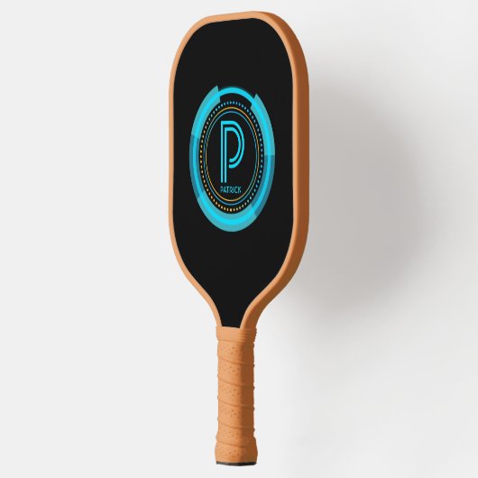 Raquette De Pickleball Changer initial, ajouter le nom Futuristic Blue Te (Gauche)