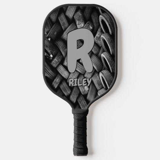 Raquette De Pickleball Changer Initial, Ajouter Nom, Ancien Pneus (Recto)