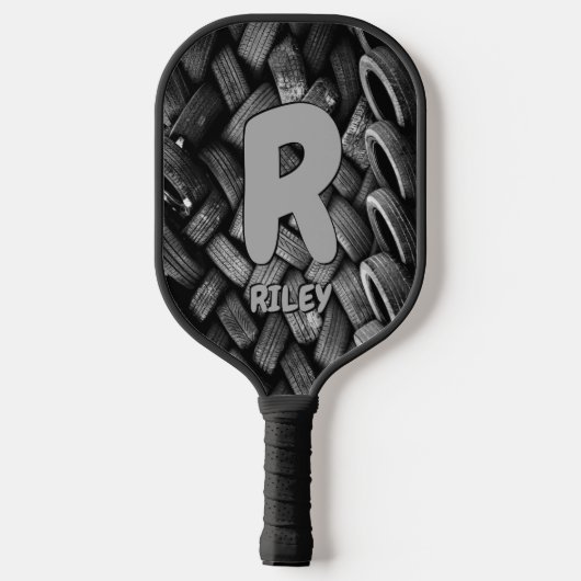 Raquette De Pickleball Changer Initial, Ajouter Nom, Ancien Pneus (Verso)
