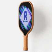 Raquette De Pickleball Changer Initial, Ajouter Nom, Doux Peinture Blues (Gauche)