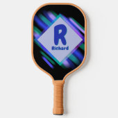 Raquette De Pickleball Changer Initial, Ajouter Nom, Doux Peinture Blues (Verso)