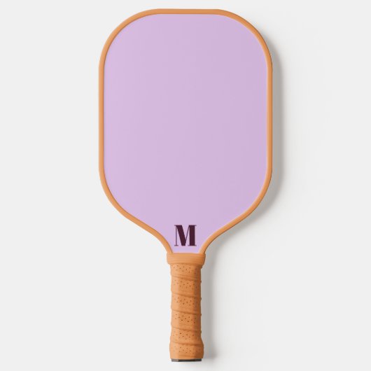 Raquette De Pickleball Chardon et prune Monogramme moderne (Recto)