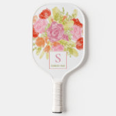 Raquette De Pickleball Charmant Spring Pastel Floral Aquarelle Art (Verso)