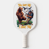 Raquette De Pickleball Chasseur devient chasse Ours chasse humoristique (Recto)