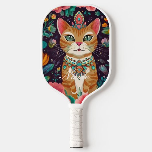 Raquette De Pickleball Chat à bijoux couronné (Recto)