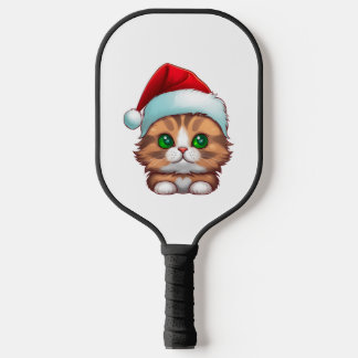 Raquette De Pickleball Chat de Noël classique Fluffy Munchkin T-shirt