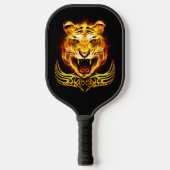 Raquette De Pickleball Chat de tigre à flamme orange (Recto)